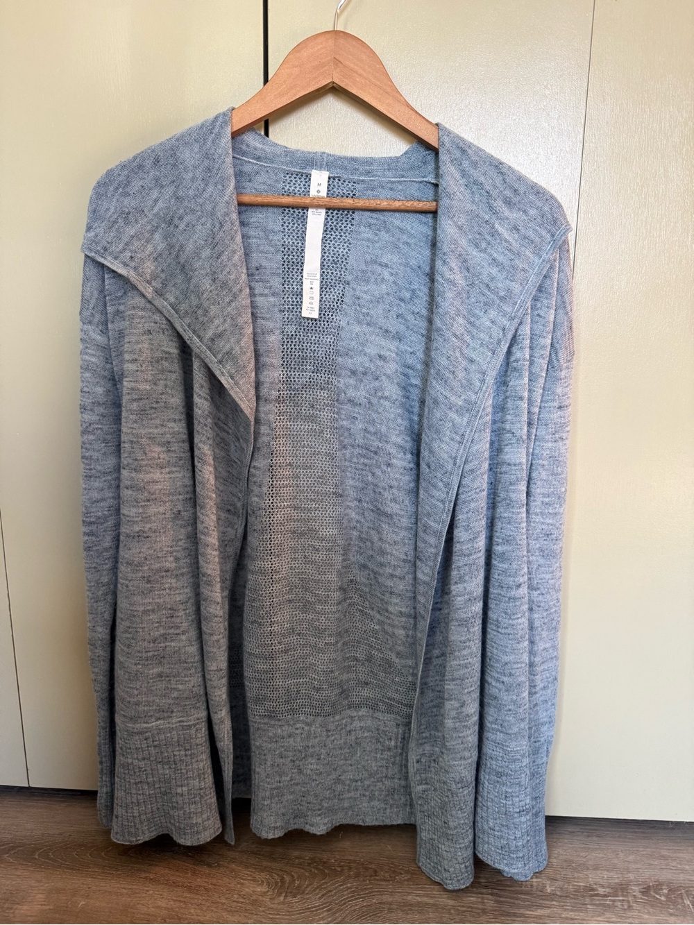 Lululemon Calm and Collected Wrap Cardigan Heathered Blue Size M